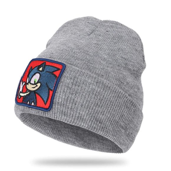 Sonic The Hedgehog Patch Hat Winter Toque Grey